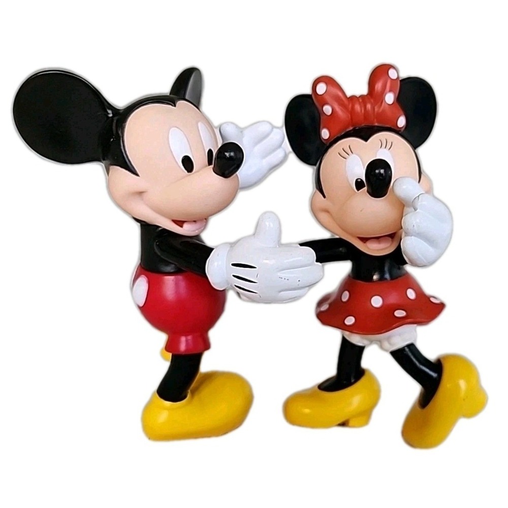 Vintage Lot 2 Disney Collectibles 7.5" Mickey & Minnie Mouse Articulated Figures